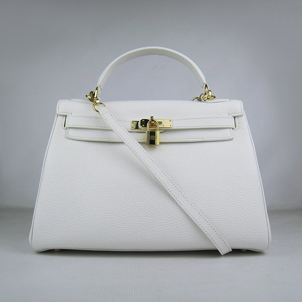 7A Replica Hermes Kelly 32cm Togo Leather Bag White 6108 - Click Image to Close